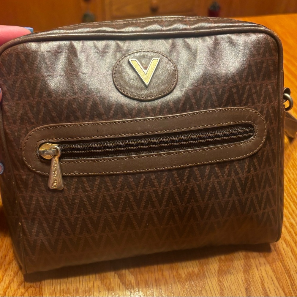 VALENTINO PVC + Leather Authentic, crossbody/Shoulder bag. Made in Italy